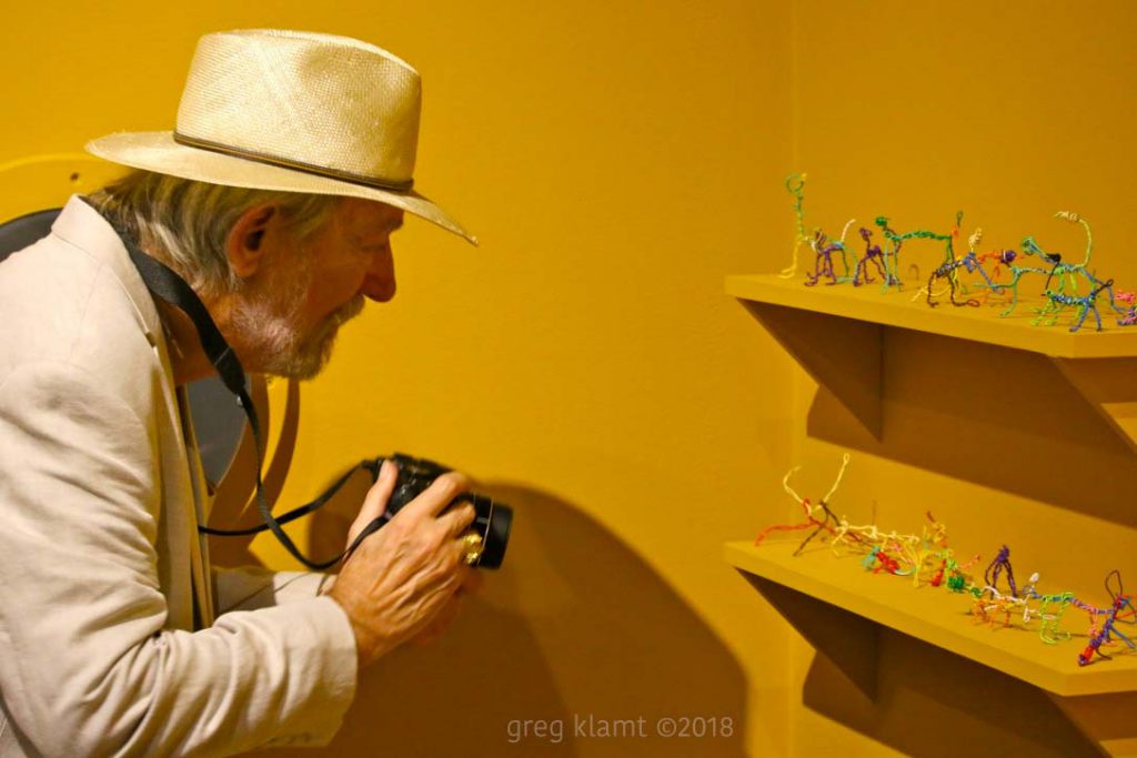 Photo of photographer shooting small wire animals